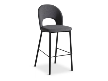 DIXIE 551 - High upholstered fabric stool with back by Origins 1971 - view 2